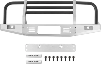 Zdjęcie produktu dla Regulowany metalowy zderzak przedni dla 1 / 10 RC Crawler Traxxas TRX4 Obrońca Osie SCX10 II 90046 90047 Srebro