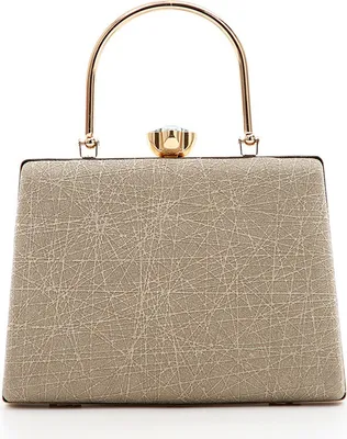 Produktbild von Damen Abend Handtasche mit Kristallverschluss Hard Box für Hochzeit Braut Geldbörse Party Prom, Gold