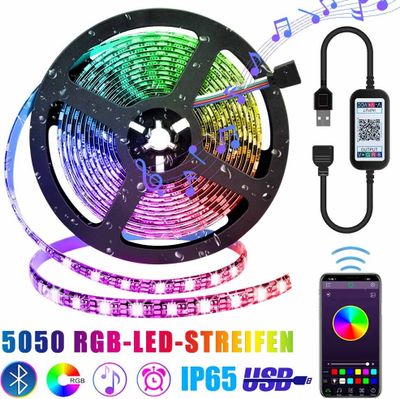 Bluetooth LED Strip 3m, Smart RGB LED Streifen, App-steuerung, Farbwechsel, Musik Sync, Wasserdichte 60LEDs/m, für Party, Zuhause, Schlafzimmer, TV