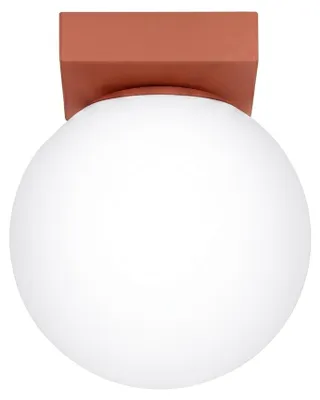 Image de Plafonnier YOLI 1 ocre rouge 1xG9 8W acier/verre 14.5x12x12cm Sollux Lighting