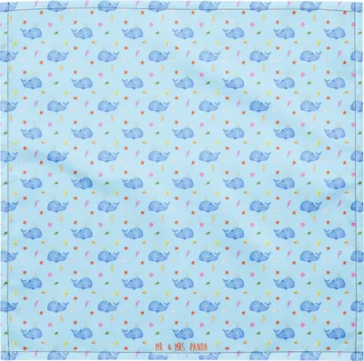 Produktbild von Mr. & Mrs. Panda Bandana Tuch Wal Konfetti S - Blau - Geschenk, Stirnband, Wale, Kopftuch, Haarband, Meer, Dreieckstuch, Geburtstag, Neustart, Schweißband, Abnehmen