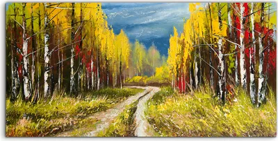 Produktbild von Coloray Acrylbild 120x60  Wandbild Acrylbilder Foto Bild Landschaft Gemälde Herbst