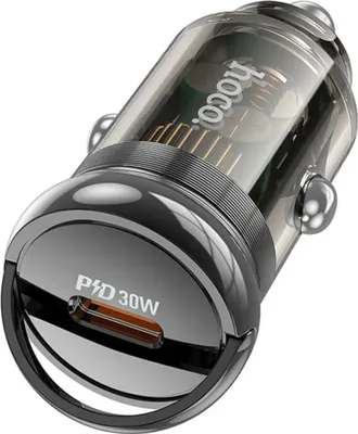 Productafbeelding van HOCO autolader, Type C, PD30W, Z53 SIGHT, transparant, zwart