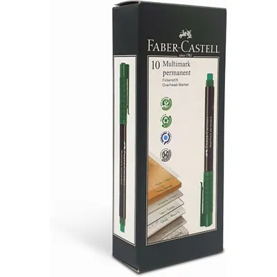 Productafbeelding van FABER-CASTELL 151363 10x MULTIMARK 1513 Folienstifte grün 0,6 mm permanent
