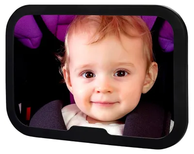 Produktbild von 360° Baby-Autospiegel - Bruchsicherer Rücksitzspiegel - Baby-Erstausstattung & Auto-Zubehör - Anpassbar - Geeignet für alle Kopfstützen