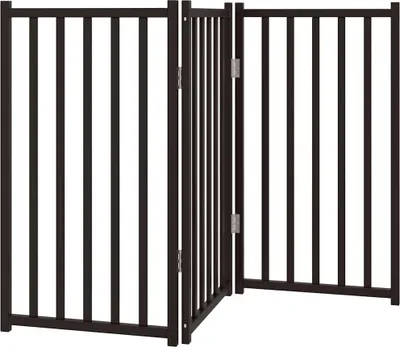 Obrázok produktu pre vidaXL 3-dielna skladacia brána pre psov čierna 150 cm z masívneho jedľového dreva