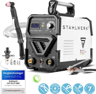 Obrázok produktu pre STAHLWERK Plazmová rezacka CUT 50 ST IGBT s 50 ampérmi, rezný výkon do 14 mm