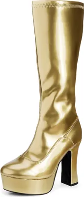 Produktbild von Plateau Stiefel mit Reißverschluss gold Schuhgröße: 45