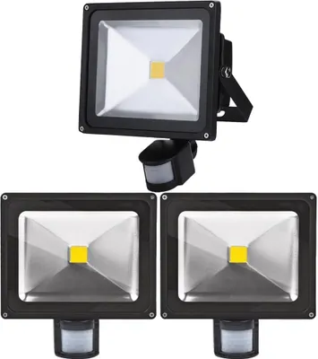 Produktbild von 3x30W LED Strahler Fluter Spot Außenstrahler Flutlich mit Bewegungsmelder,Greenmigo Warmweiß Wandstrahler Schwarz Aluminium IP65 Wasserdicht Tageslichtweiß