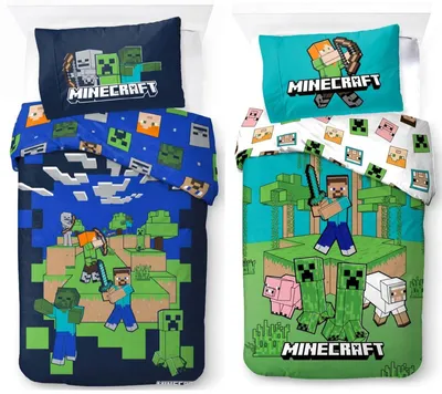 Produktbild von Minecraft - 2 x Wende-Bettwäsche-Set im Doppelpack, 135x200 & 80x80