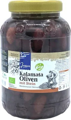Produktbild von Kalamata Oliven mit Stein 920g Jassas GR-BIO-15