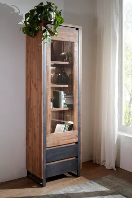 Produktbild von Vitrine 62x204cm 'Genua' Akazie gebürstet