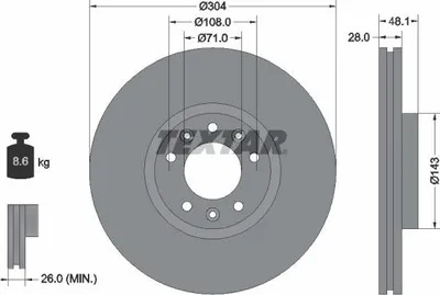 Zdjęcie produktu dla Tarcza Hamulcowa Peugeot Przód 308 13-/508 10-/407 10-
