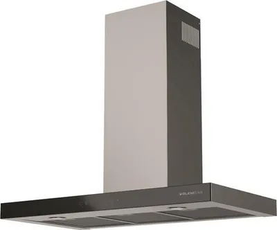 Image de Hotte décorative murale 90cm 63db 564m3/h inox/noir - Glem - GHBS97IX -