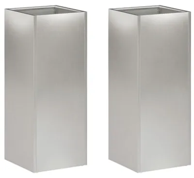 Produktbild von vidaXL Garten-Pflanzgefäß 2 stk. Silber 20 x 20 x 50 cm Edelstahl