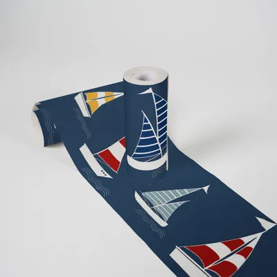 Produktbild von Lovely Kids selbstklebende Kinderzimmer Bordüre Sailor Friends blau rot gelb weiß 5,00 m x 0,155 m