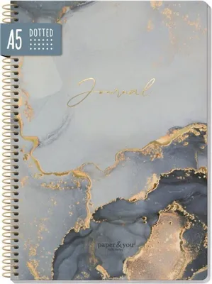 Produktbild von paper&you Journal mit Spiralbindung / dotted / A5 / Grey Marble / vom Häfft-Verlag