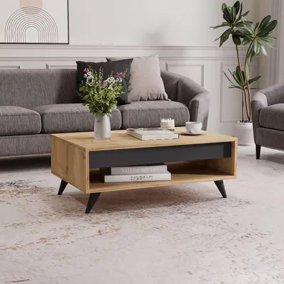 Produktbild von Skye Decor, Century - Sapphire Oak, Couchtisch, Saphir-Eiche, 100% MELAMINBESCHICHTETE SPANNPLATTE, 90 x 60 x 38 cm