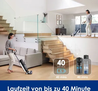Produktbild von Tineco FLOOR ONE S7 FlashDry intelligenter Nass- und Trockensauger, Farbe:Schwarz