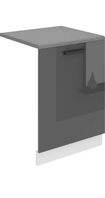 Image de Belini panneau frontal pour lave-vaisselle PZ. Façade pour lave-vaisselle largeur 60 cm. Façade pour lave-vaisselle avec poignée, argent brillant