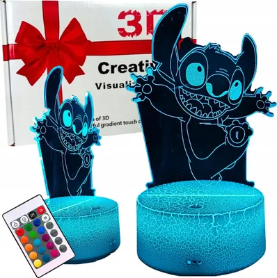Image de Lilo et Stitch STITCH 16 LED Lumière de nuit 3D pour enfants + télécommande