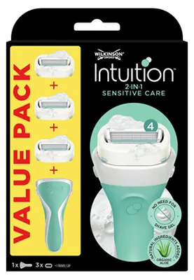 Image de Rasoir pour femmes Intuition Manche sensible + 3 têtes différentes