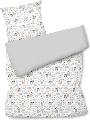 Produktbild von Amilian Bettwäsche; Bettgarnitur; 2-tlg. 100% Baumwolle; für Bettbezug: 140x200 und 1 x Kopfkissenbezug: 80x80 cm; mit Hotelverschluss