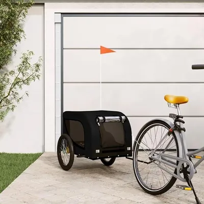 Produktbild von Hundefahrradanhänger Max 45 kg Fahrradanhänger für Hunde Haustier Lastenanhänger Fahrrad Anhänger Transportanhänger Schwarz 136x69x73,5 cm