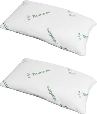 Restform Bamboo Pillow - 2er Set Bambus Kopfkissen mit Bambusfaserbezug - Hypoallergen, Memory Schaum, Bambuskissen, Nackenkissen