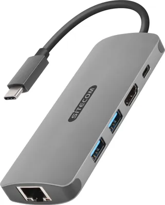 Produktbild von SITECOM USB-C to HDMI + Gigabit LAN Adapter, inkl. USB-C Power Delivery