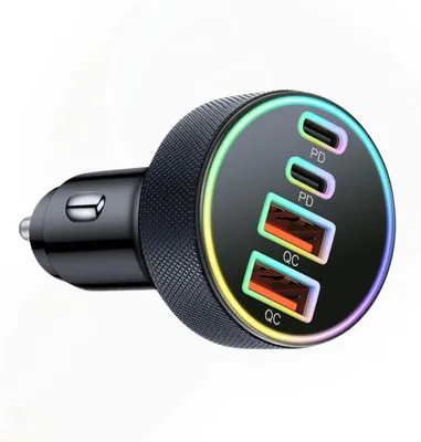 90W USB-C Autoladegerät, 4 Ports, Dual 45W USB-C & USB-A