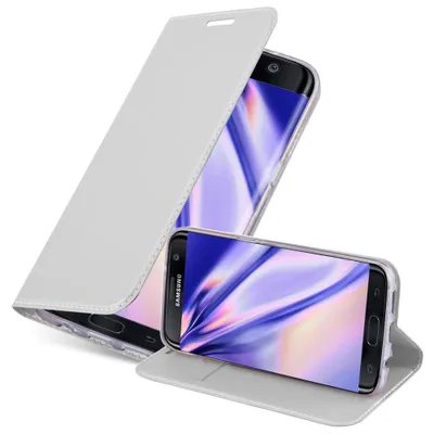Produktbild von Cadorabo Handyhülle für Samsung Galaxy S7 EDGE Schutz Hülle in Silber Cover Etui Book Case Booklet
