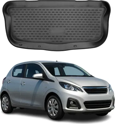 Image de Tapis de coffre Bac de coffre pour Peugeot 108 2014-2022 5 portes Caoutchouc TPE Noir
