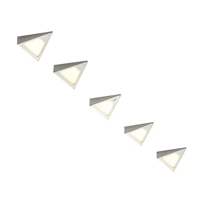 Produktbild von Prios Odia LED-Unterbauleuchte, edelstahl, 5-fl.