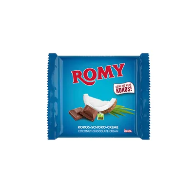 Produktbild von Romy plnená mliečna čokoláda s kokosovým krémom originál 200g