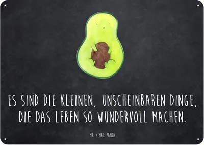 Produktbild von Mr. & Mrs. Panda tafel Avocado Kern DIN A5 - Kreidetafel - Geschenk, Liebe, Wandbild, Schild, Blechtafel, Avokado, Pflanze, Dekoschild, Türschild, Spruch Leben