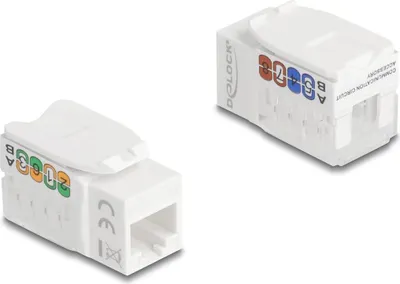 Zdjęcie produktu dla DeLOCK 90720, Płaski, Biały, RJ-45, LSA, Żeńska, 22/24