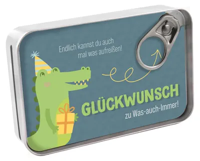 Produktbild von Fischdose Glückwunsch Krokodil Geschenkdose Geldgeschenk lustig Geburtstag