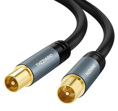 Zdjęcie produktu dla Kabel antenowy RG6 2M złącze męskie do męskiego pozłacane hdtv dvb