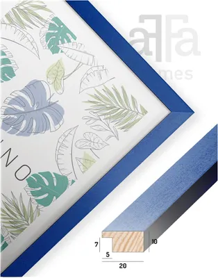 Obrázek produktu pro aFFa rámy, Batino, dřevěný obrazový rám, Light, obdélníkový, s přední stranou z akrylového skla, HDF pozadí, tmavě modrá, 40x50 cm
