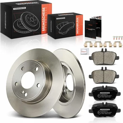 Produktbild von Frankberg 2x Bremsscheiben 4x Bremsbeläge Hinterachse für Mercedes-Benz A-Klasse W176 B-Klasse W242 W246 W246