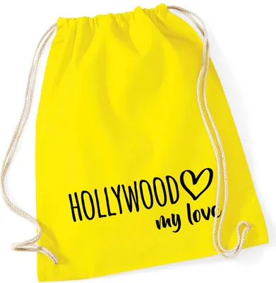 Produktbild von Huuraa Turnbeutel Hollywood my love 12 Liter Yellow Baumwolle Rucksack Geschenkidee