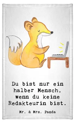 Produktbild von Mr. & Mrs. Panda Gästehandtuch Redakteurin Herz - Weiß - Geschenk, Korrespondent, Lustig, Kleines Handtuch, Journalistin, Beruf, Baumwollhandtuch, Gäste-WC, Gästetuch