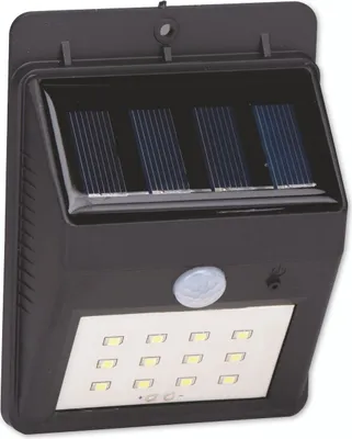 Zdjęcie produktu dla Grundig Solar – lampa ścienna LED z czujnikiem ruchu, zasięg do 5 metrów, do użytku zewnętrznego, kolor czarny