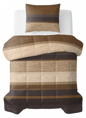 Imagen del producto de Sleeptime. Juego de edredón y funda de almohada "Marina" color taupe, todo en uno, 140 x 200 cm