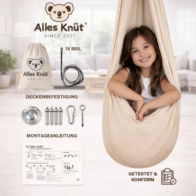 Produktbild von Therapieschaukel Kinder Alles Knüt –Innen & Außen Tuch Schaukel inkl. Befestigung