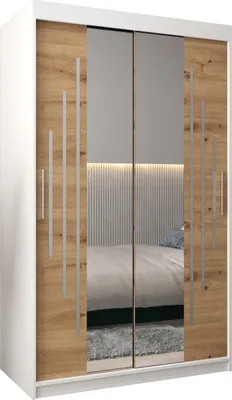 Produktbild von Kleiderschrank, Schiebetürenschrank Schlafzimmer, Schrank mit Spiegel YORK 1 120 cm