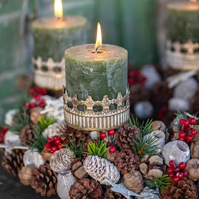 Produktbild von Nostalgischer Kerzenhalter Vintage Look für Adventsdekoration, 4 Stück