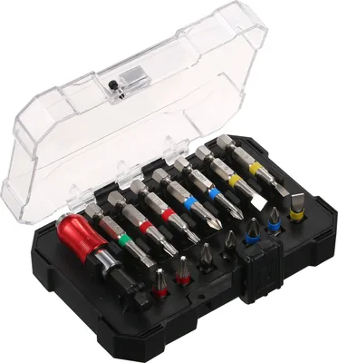 Produktbild von 15 teiliges Bohrer Set, für Stahl Metall Holz, Schraubendreher-Bit-Set mit Kunststoffbox