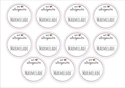Produktbild von PRICARO Etiketten "Marmelade Sticker" weiß, A5, 55 Stück